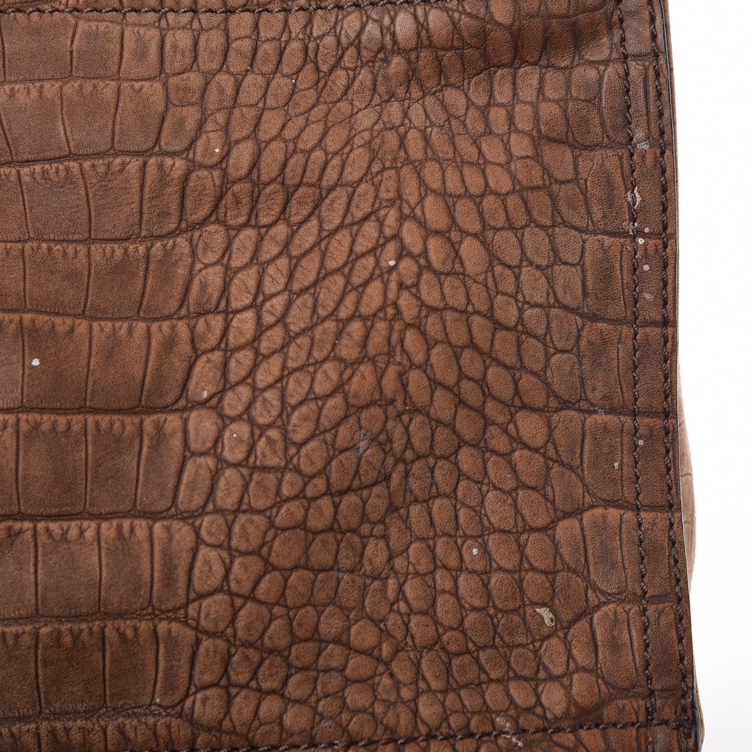 Givenchy Nubuck Crocodile Embossed Medium Pandora Brown 9 of 11