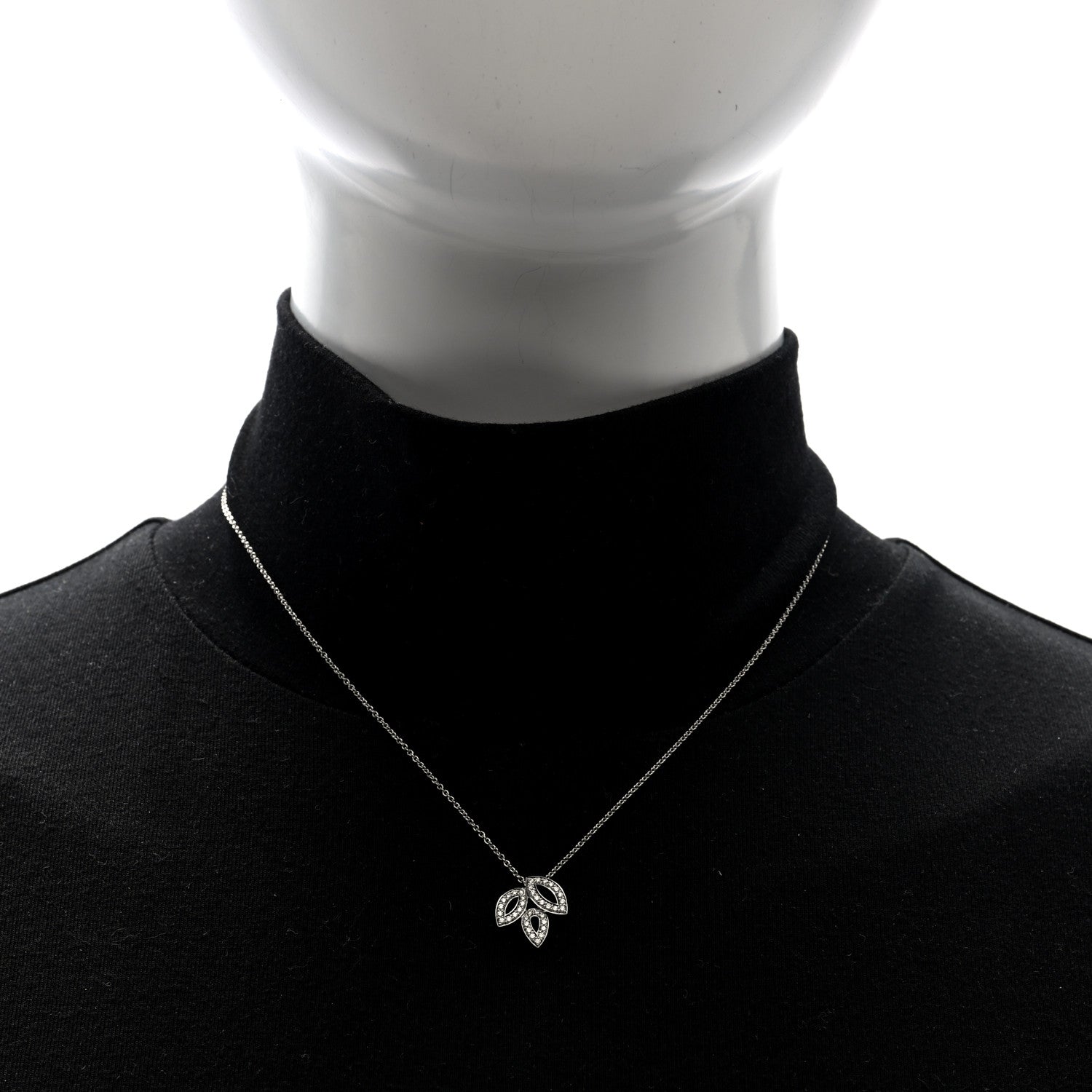 Harry Winston Platinum Diamond Small Lily Cluster Pendant Necklace 2 of 5