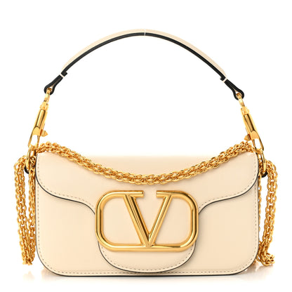 Valentino Garavani Calfskin Vlogo Small Loco Shoulder Bag Light Ivory 1 of 12