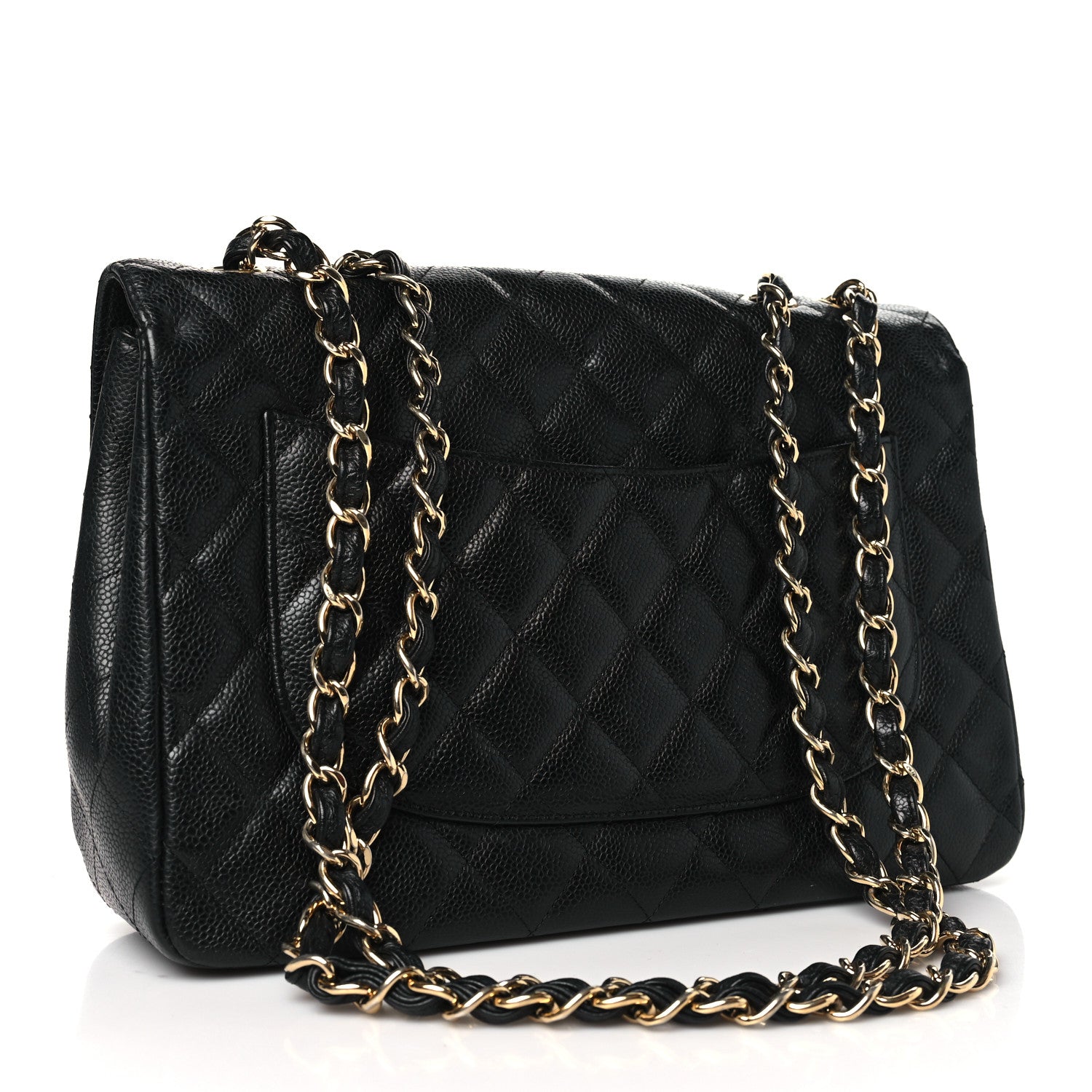 Chanel Caviar Quilted Jumbo Single Flap Black 3 of 10