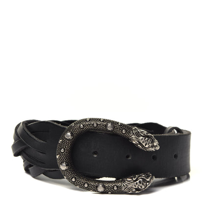 Gucci Calfskin Braided Dionysus Belt 90 36 Black 1 of 3