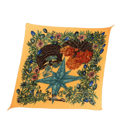 Hermes Silk Passiflores Plisse Scarf 90 1 of 3