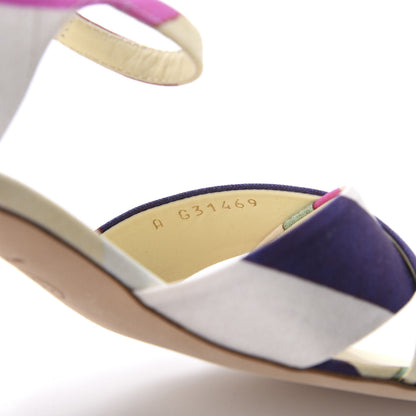 Chanel Fabric Camellia Embossed Sandals 38.5 Multicolor 8 of 8