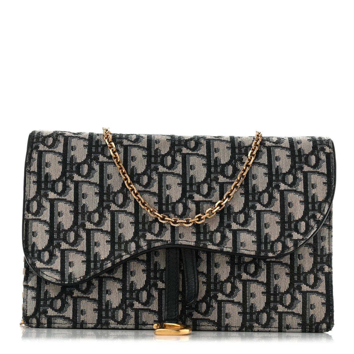 Oblique Saddle Chain Pouch Blue