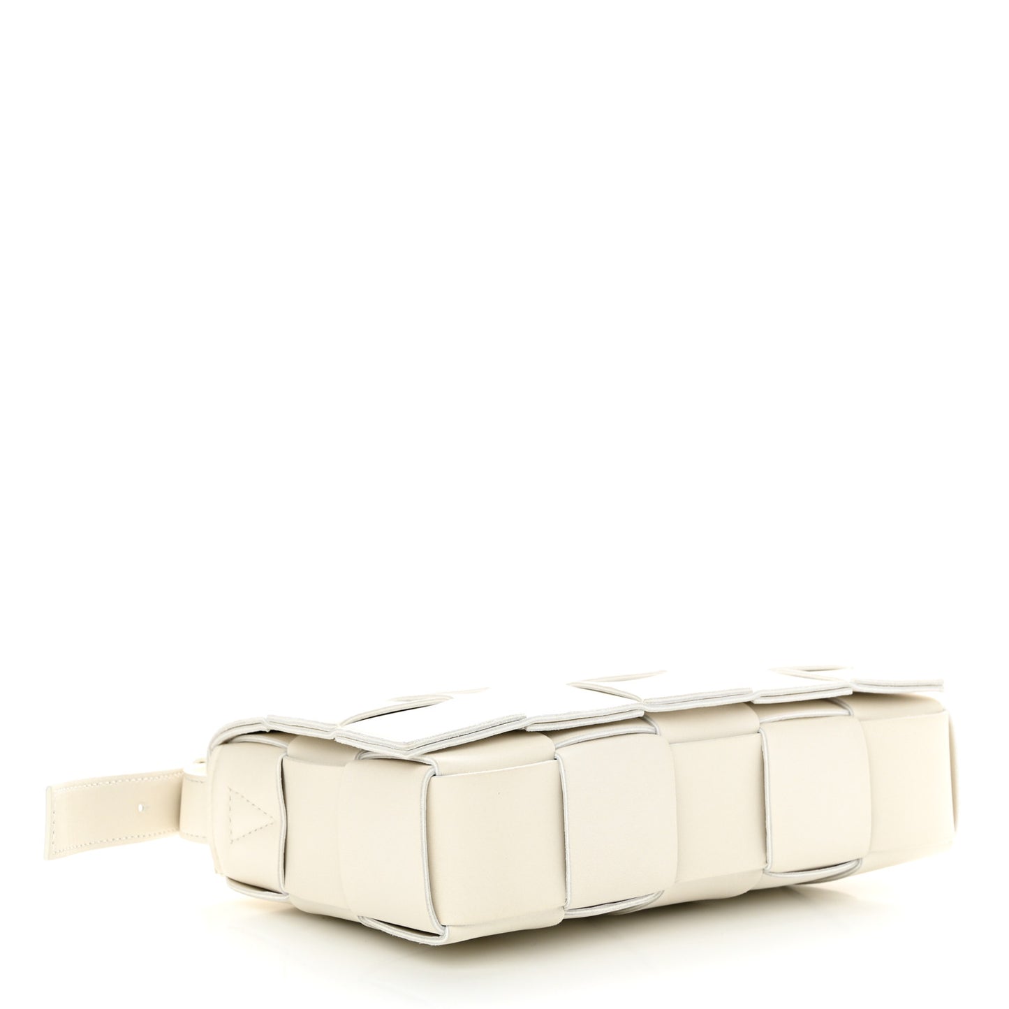Lambskin Maxi Intrecciato Cassette Crossbody Bag White