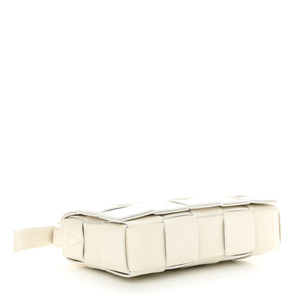 Bottega Veneta Lambskin Maxi Intrecciato Cassette Crossbody Bag White 4 of 11