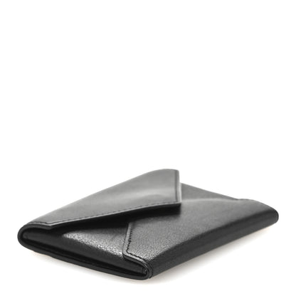Saint Laurent Lambskin Flap Envelope Card Case Black 4 of 9