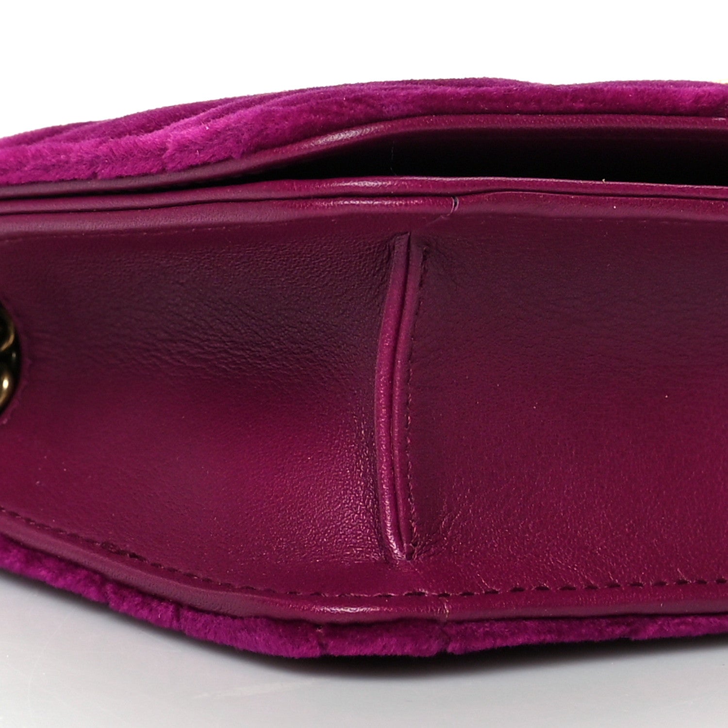 Gucci Velvet Matelasse GG Marmont Mini Bag Fuchsia Violet Cyclamen 8 of 9