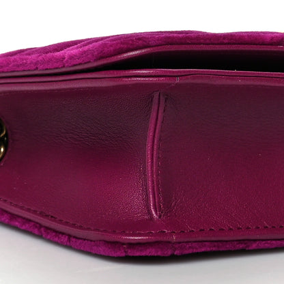 Gucci Velvet Matelasse GG Marmont Mini Bag Fuchsia Violet Cyclamen 8 of 9