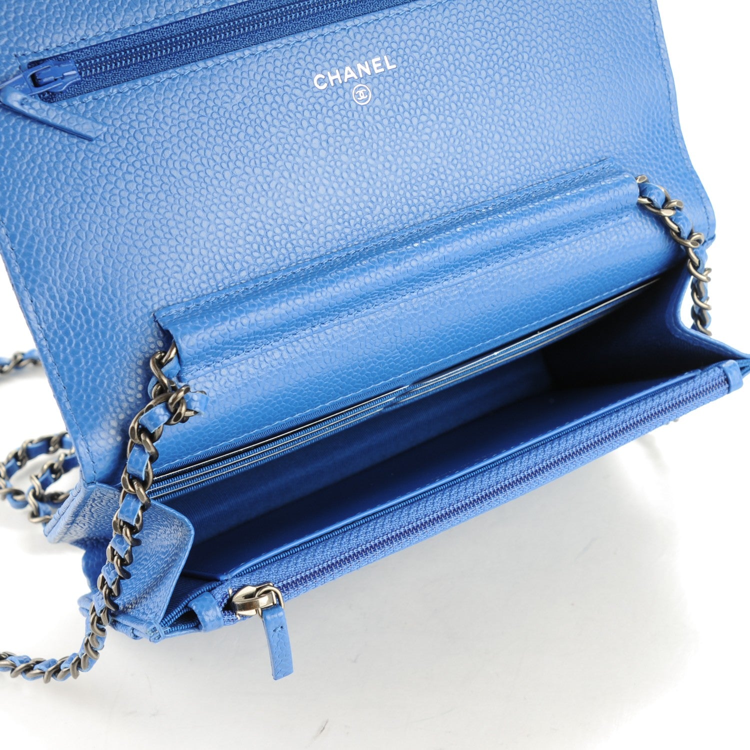 Chanel Caviar Quilted Wallet On Chain WOC Blue 5 of 8