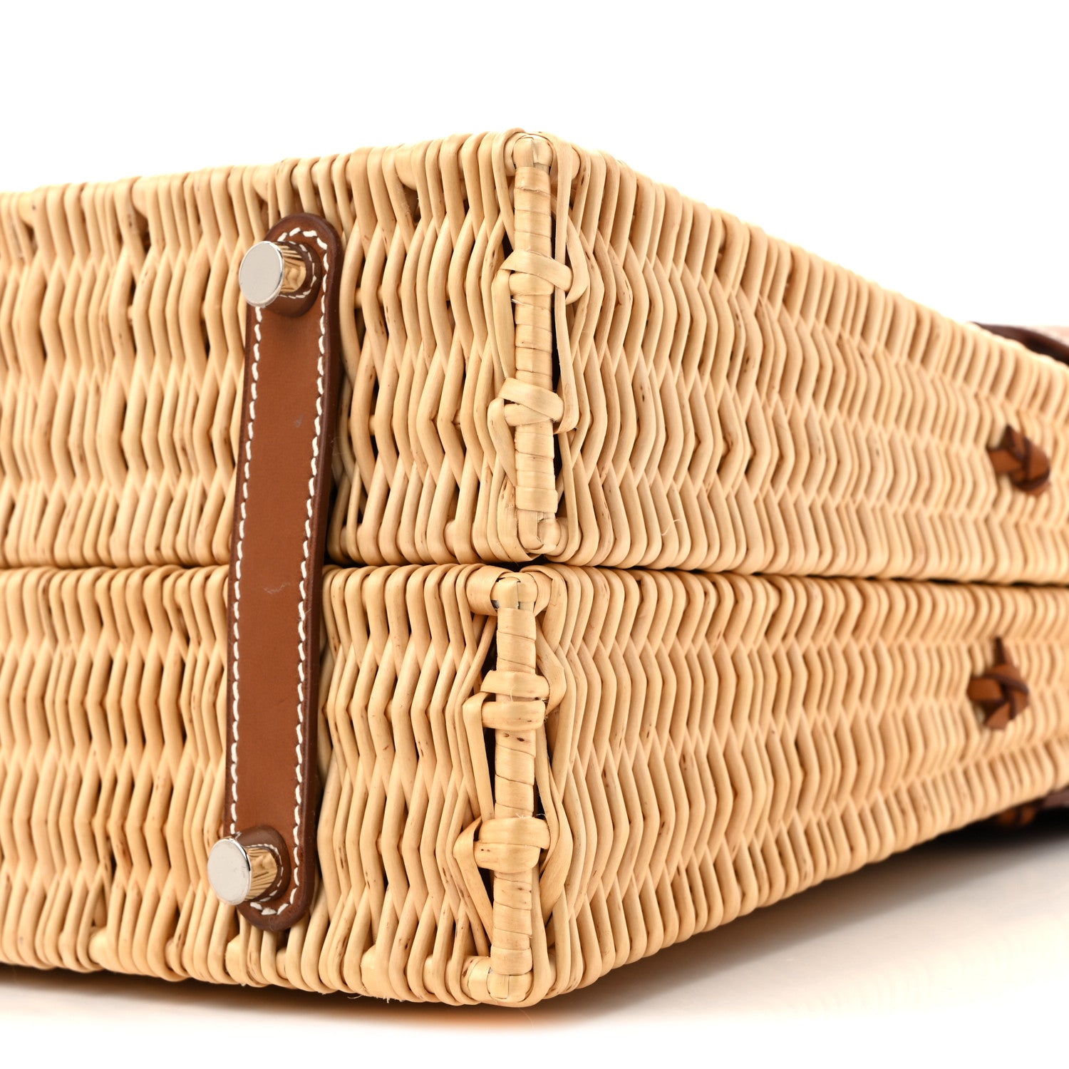 お値引き中　HERMES カルビィ Hermes Wicker Swift Picnic Kelly 35 Naturel Gold 1888071