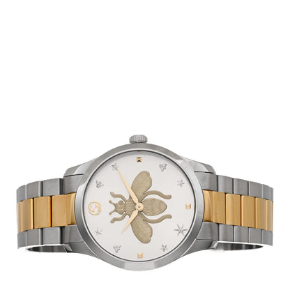 Gucci Stainless Steel 38mm G-Timeless Two Tone Bee Quartz Watch 2 of 4