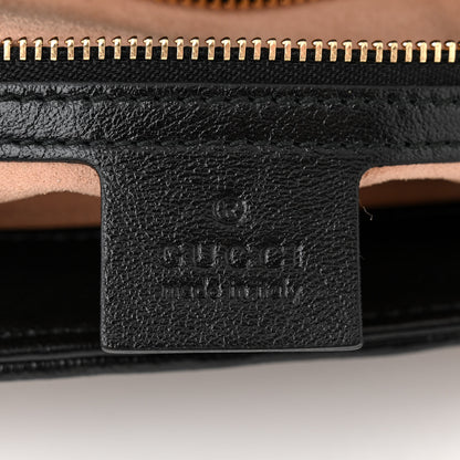 Gucci Monogram Azalea Calfskin Matelasse Diagonal Small GG Marmont Top Handle Shoulder Bag Beige Ebony Black 6 of 10