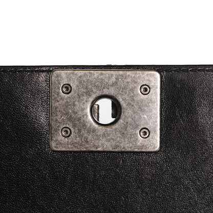 Chanel Lambskin Quilted Medium Boy Flap Black Blue 6 of 9