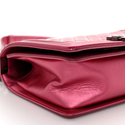 Chanel Metallic Patent Calfskin Quilted Medium Boy Flap Pink 8 of 9