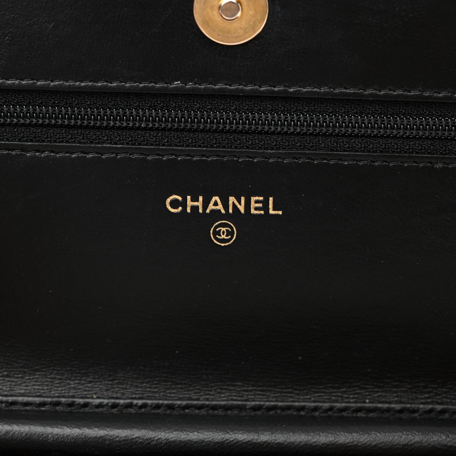 Chanel Lambskin Quilted Chain Around Wallet On Chain WOC Black 6 of 14