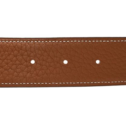 Hermes Togo Box 38mm Oscar Reversible Belt 100 40 Gold Black 4 of 6