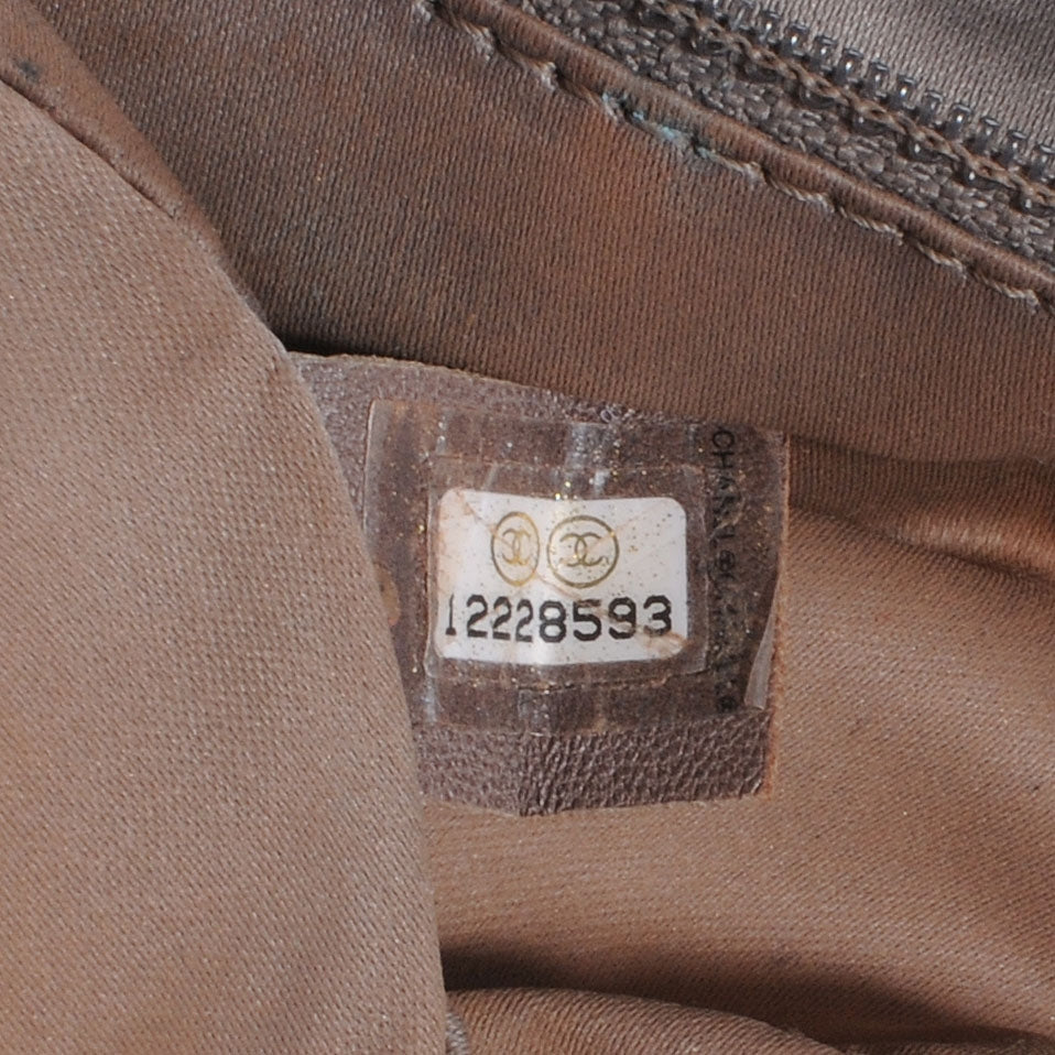 Calfskin Crackled CC Mix Medium Flap Gold Silver