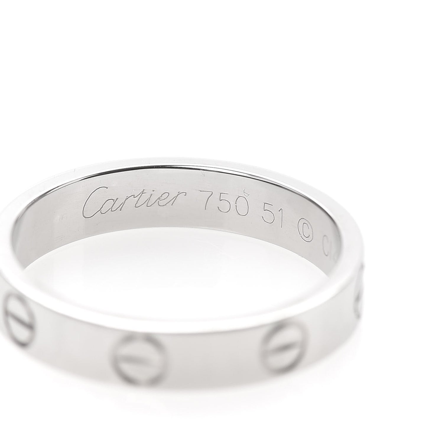 18K White Gold 3.5mm LOVE Wedding Band Ring 51 5.75
