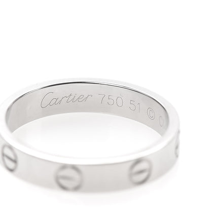 Cartier 18K White Gold 3.5mm LOVE Wedding Band Ring 51 5.75 4 of 5