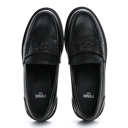 Fendi Vitello Karligraphy Loafers 35.5 Black 2 of 10