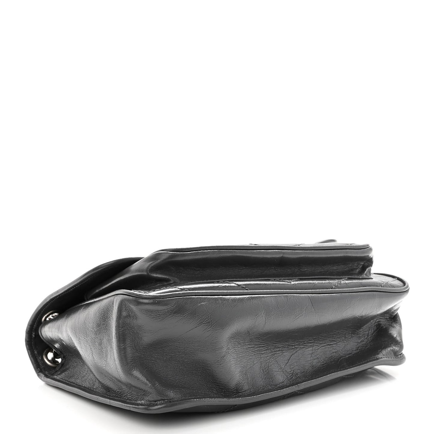 Crinkled Calfskin Matelasse Monogram Medium Niki Chain Satchel Storm