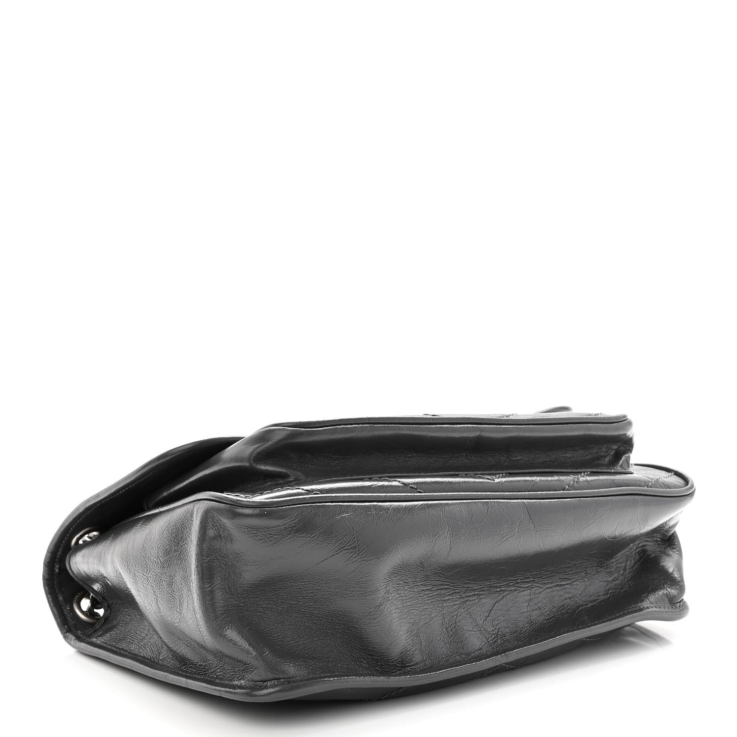 Saint Laurent Crinkled Calfskin Matelasse Monogram Medium Niki Chain Satchel Storm 4 of 9