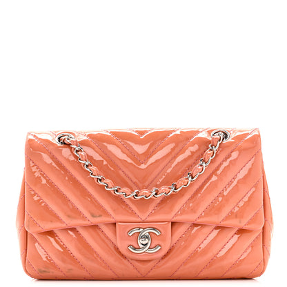 Chanel Patent Chevron Quilted Medium Single Flap Pink 8 of 11