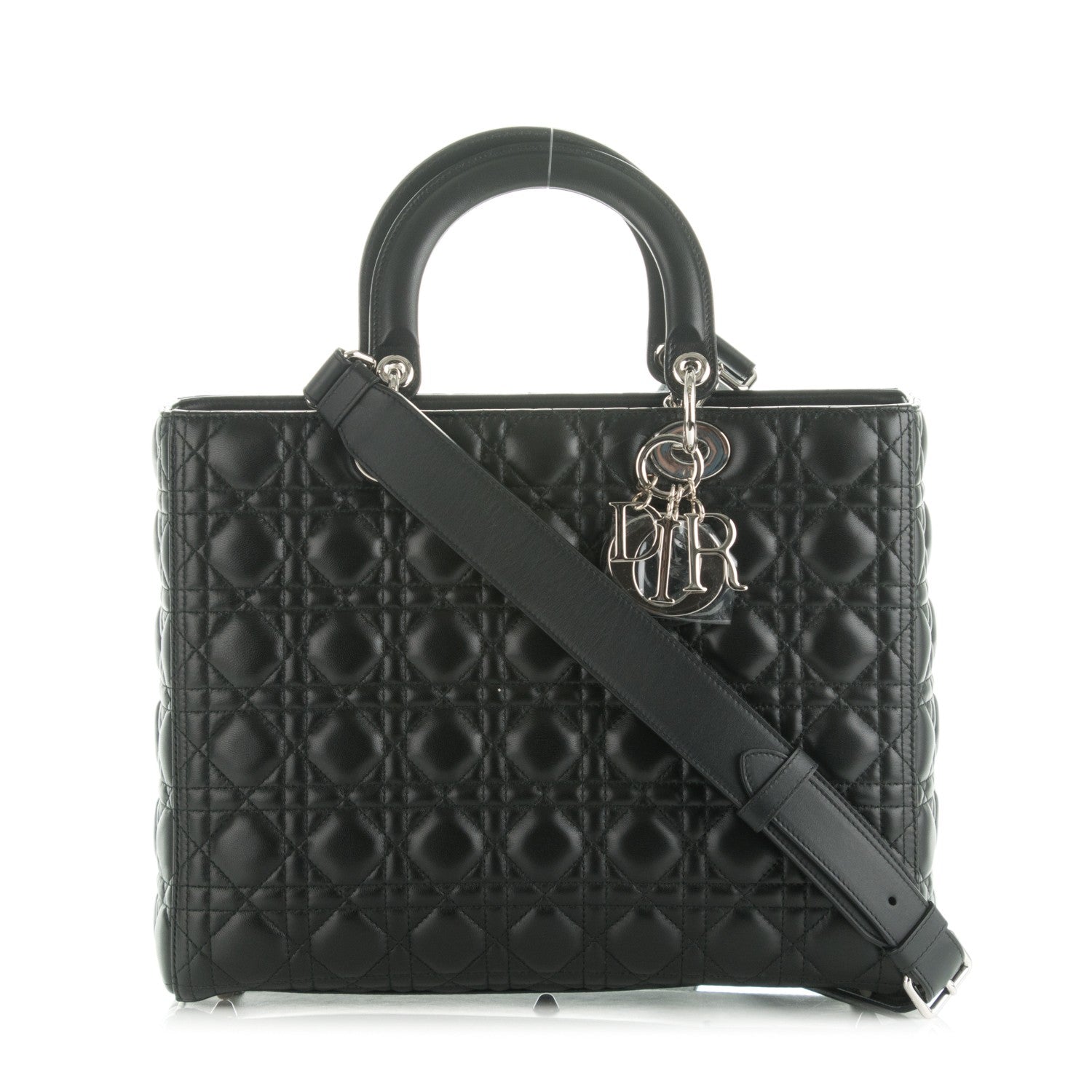 Christian Dior Lambskin Cannage Large Lady Dior Black 1 of 7