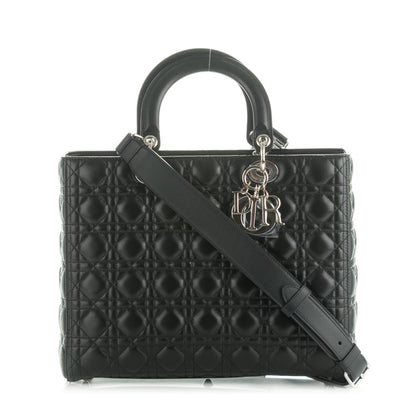 Christian Dior Lambskin Cannage Large Lady Dior Black 1 of 7