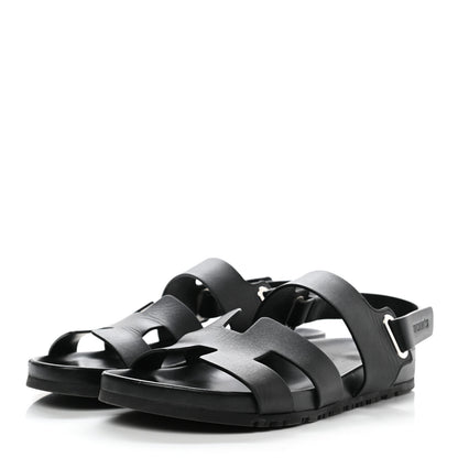 Hermes Calfskin Womens Takara Sandals 41 Black 3 of 11
