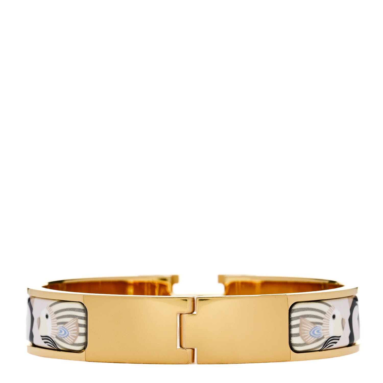 Hermes Enamel Printed Narrow Lanternes Ballons et Cocarde Clic Clac H Bracelet GM Lumiere 3 of 5