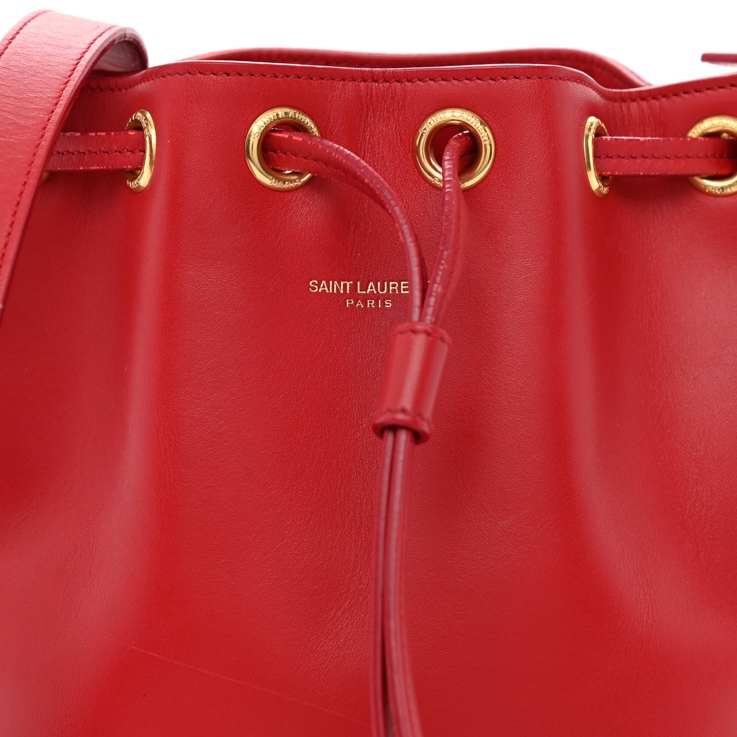 Calfskin Small Emmanuelle Bucket Bag Vermillion
