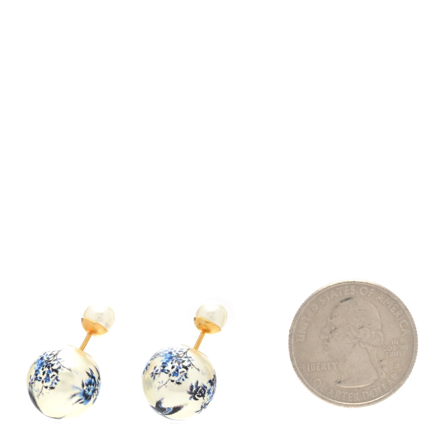 Christian Dior Pearl Mise En Dior Palm Tree Tribal Earrings Gold 2 of 4