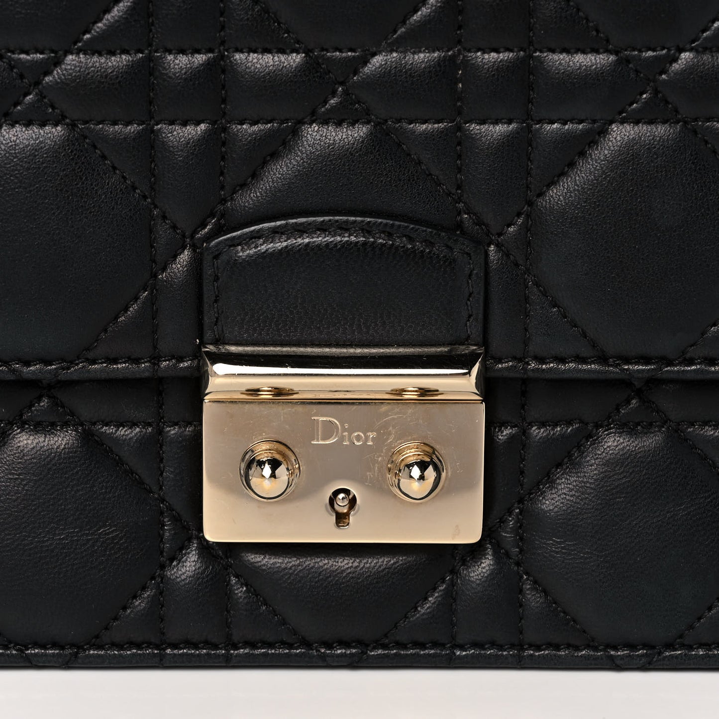 Lambskin Cannage Miss Dior Promenade Pouch Black