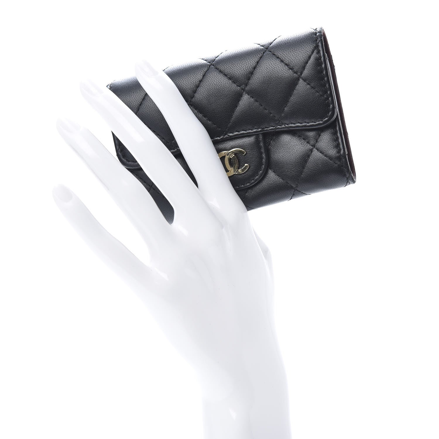 Chanel Lambskin Quilted 4 Key Holder Black 2 of 8