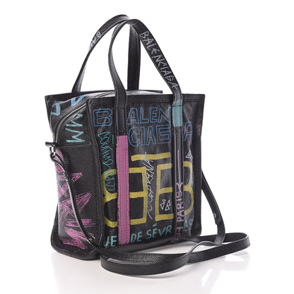 Balenciaga Agneau Arena Graffiti All Over XS Bazar Shopper Tote Black Multicolor 3 of 10