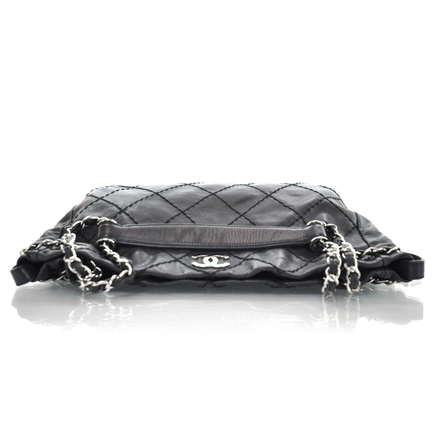 Chanel Lambskin Expandable Stitched Tote Black 6 of 9