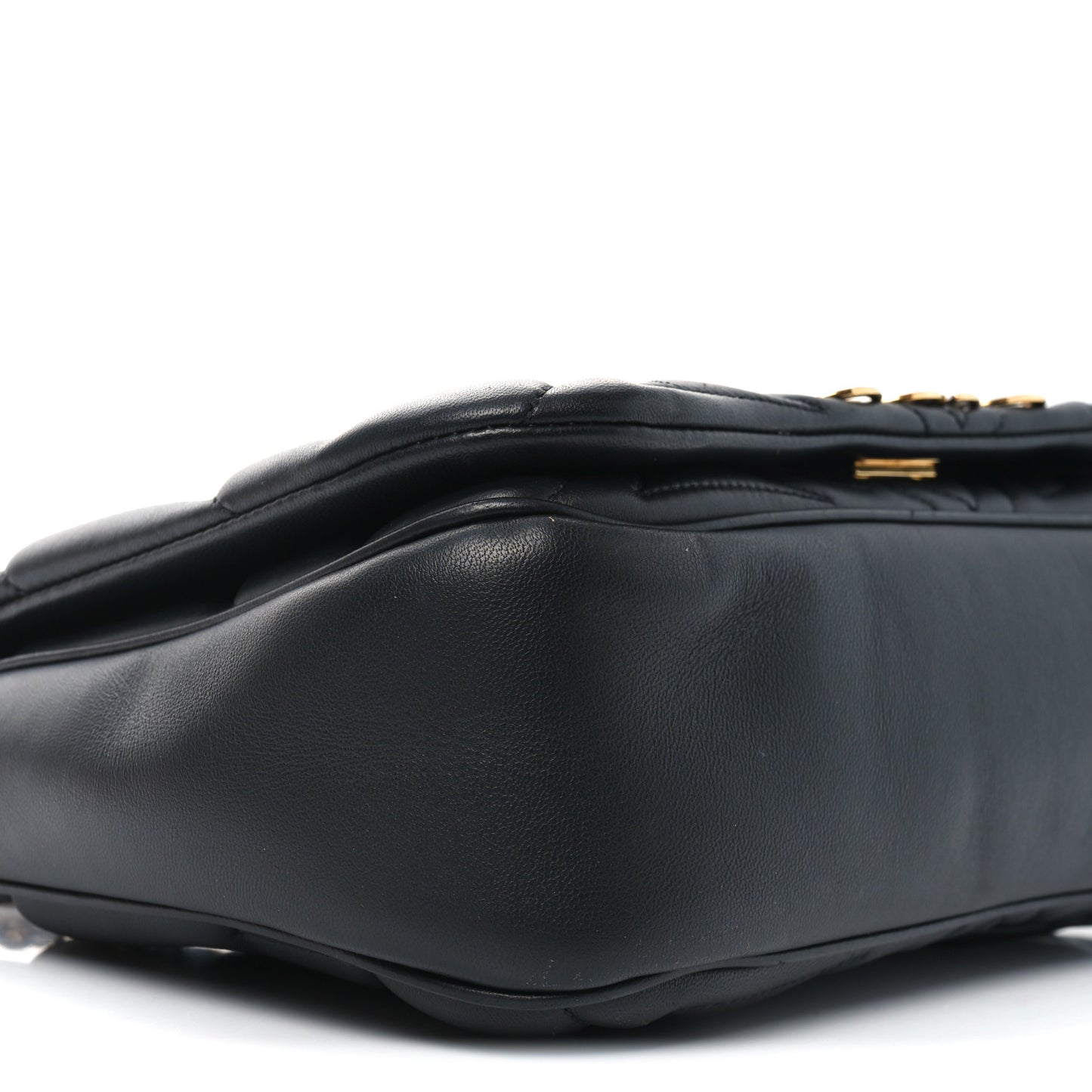 Calfskin Quilted The Seal Chain Shoulder Bag Black