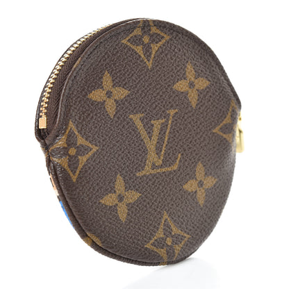 Louis Vuitton Monogram 2019 Christmas Animation Round Coin Purse Blue 3 of 7