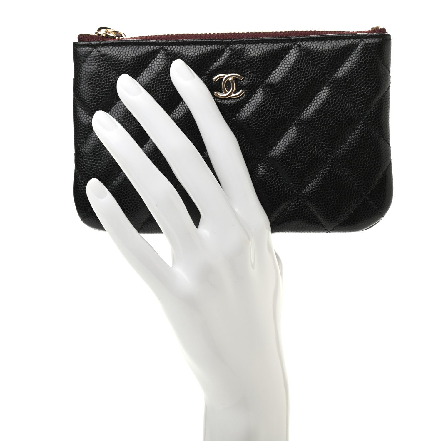 Chanel Caviar Quilted Small Cosmetic Case Black 2 of 7