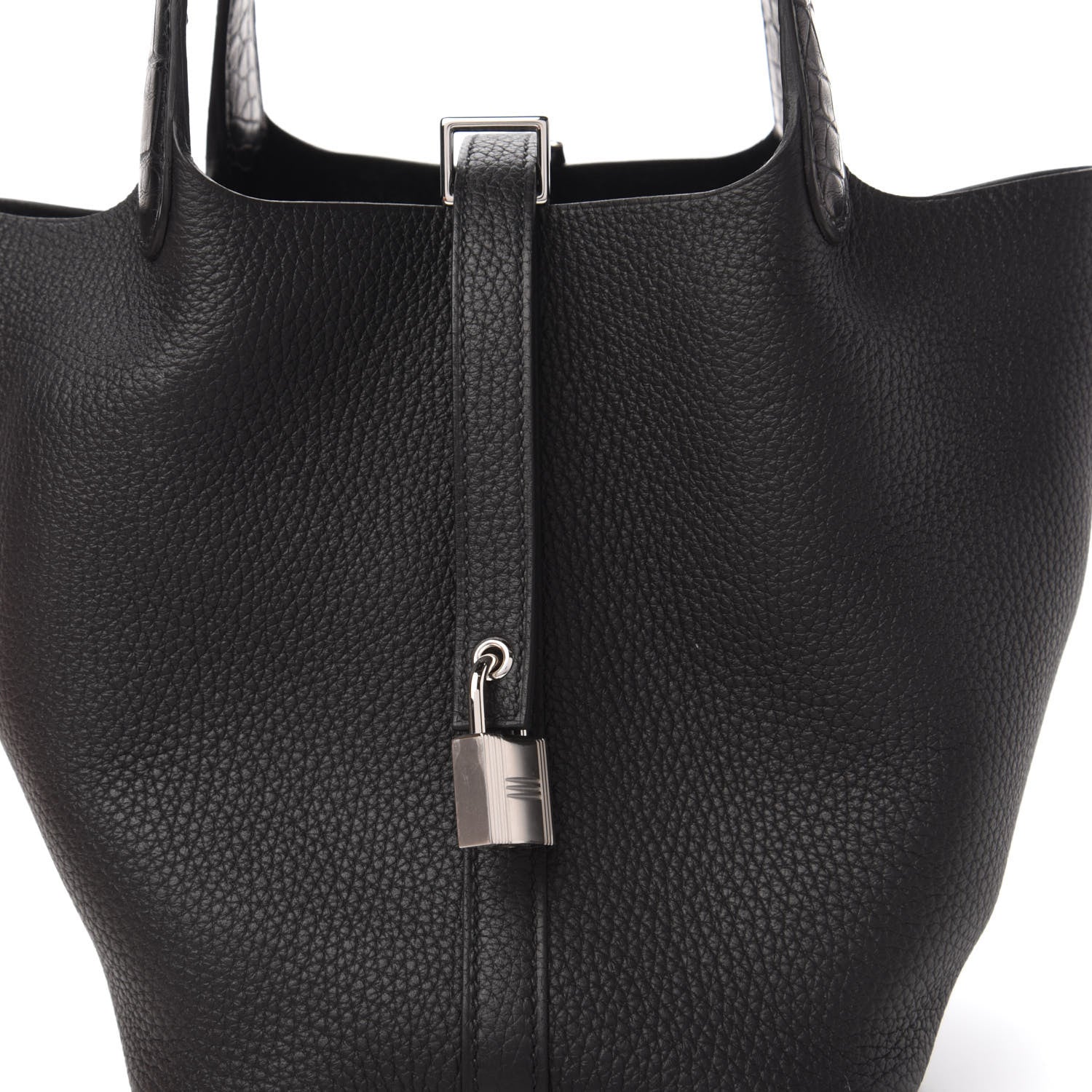 Hermes Taurillon Clemence Matte Alligator Picotin Lock Touch 18 PM Black 10 of 11