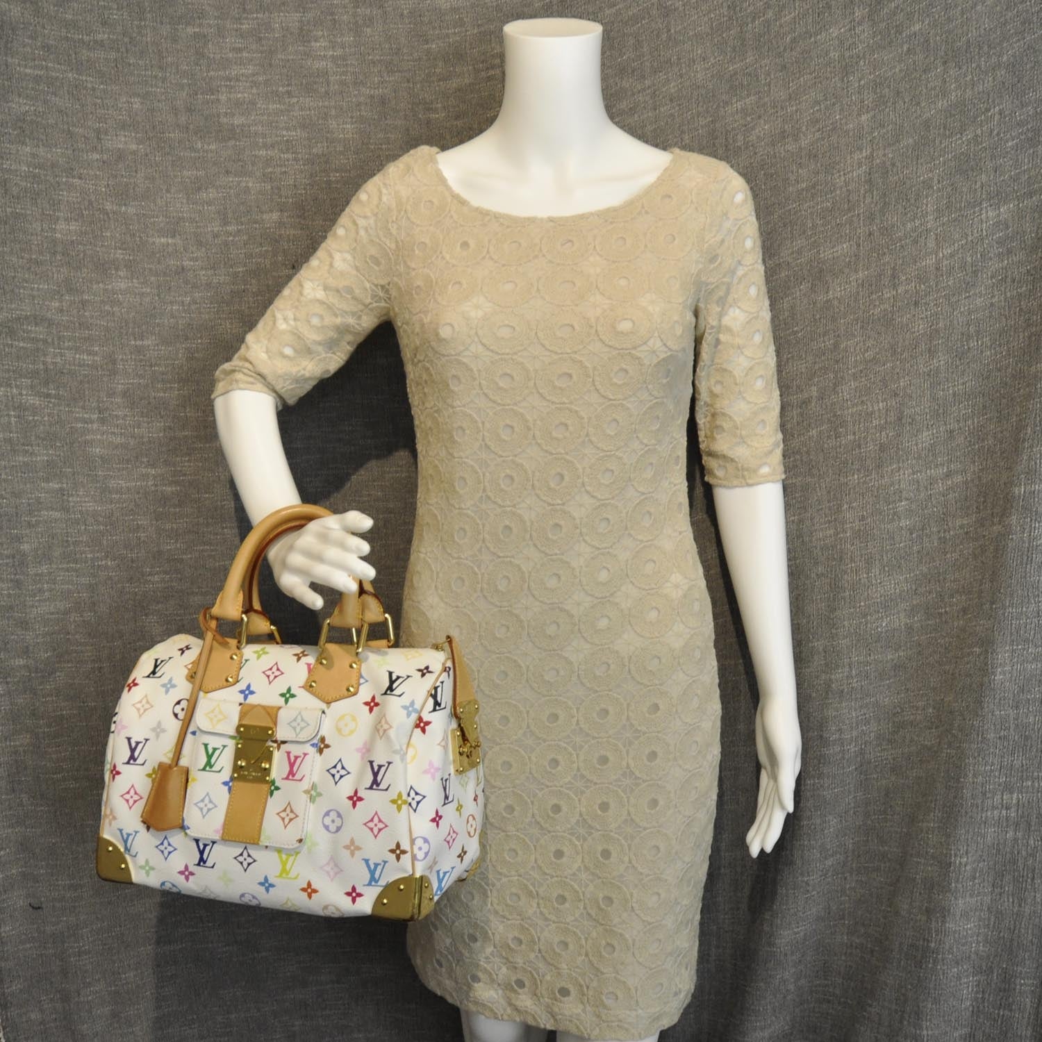 Louis Vuitton Monogram Multicolor Speedy 30 White 2 of 9