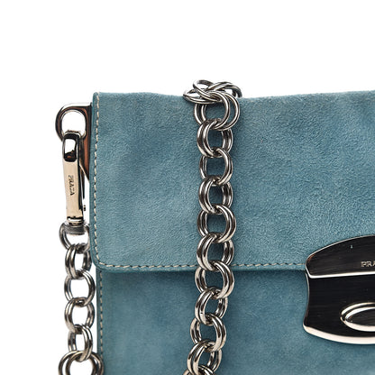 Prada Scamosciato Suede Metal Shoulder Bag Voyage 7 of 13