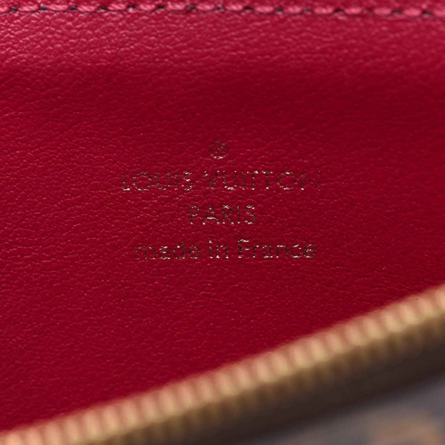 Monogram Felicie Chain Wallet Zippered Insert Fuchsia