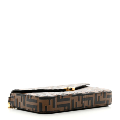 Fendi Vitello Soft F is Fendi Bi-Color FF 1974 Embossed Envelope Wallet On Chain with Pouches Maya Black 5 of 9