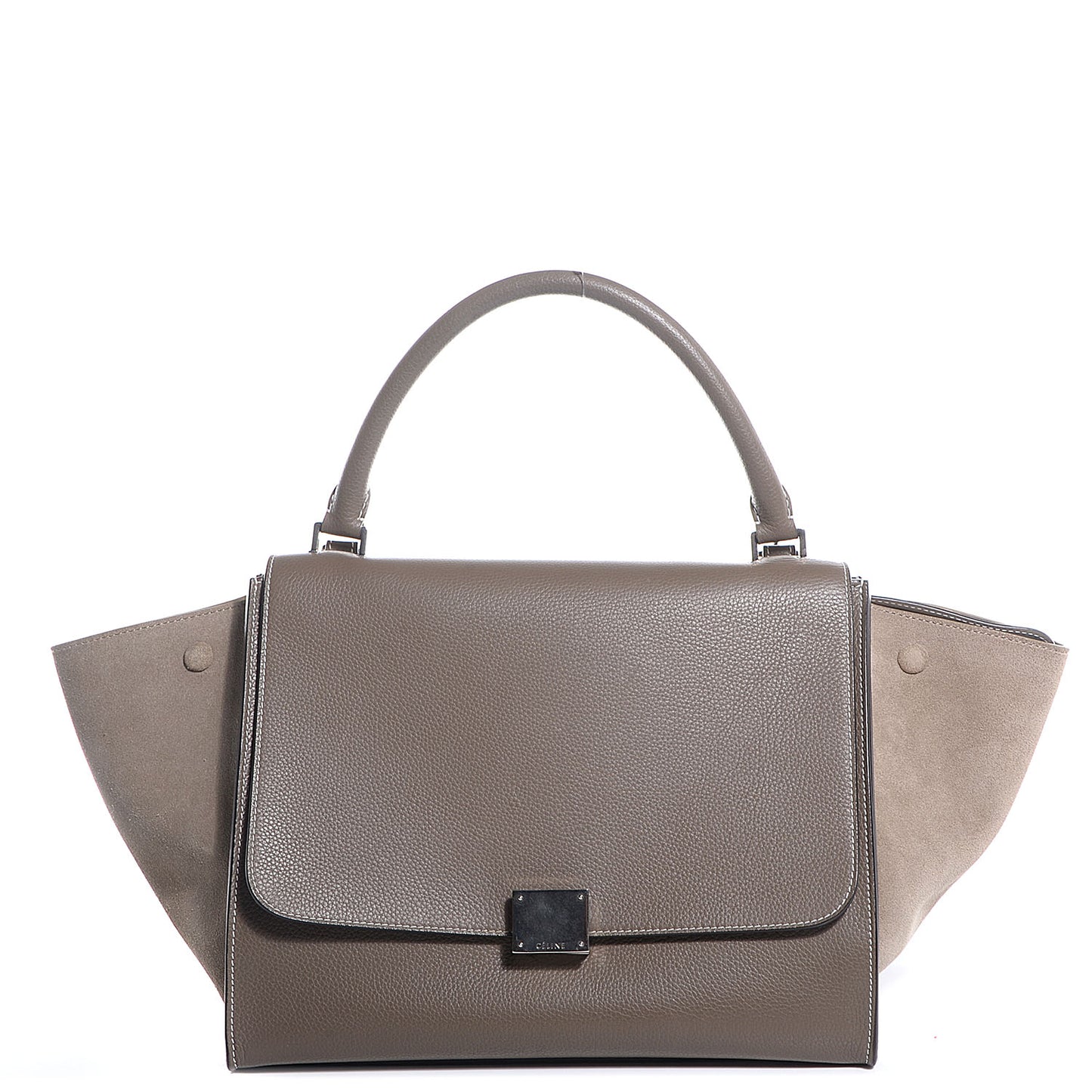 Drummed Calfskin Suede Medium Trapeze Souris
