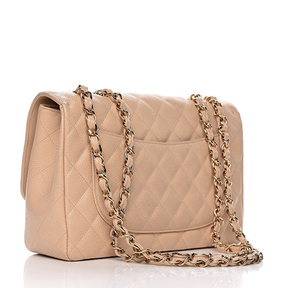 Chanel Caviar Quilted Jumbo Single Flap Beige Clair 3 of 12