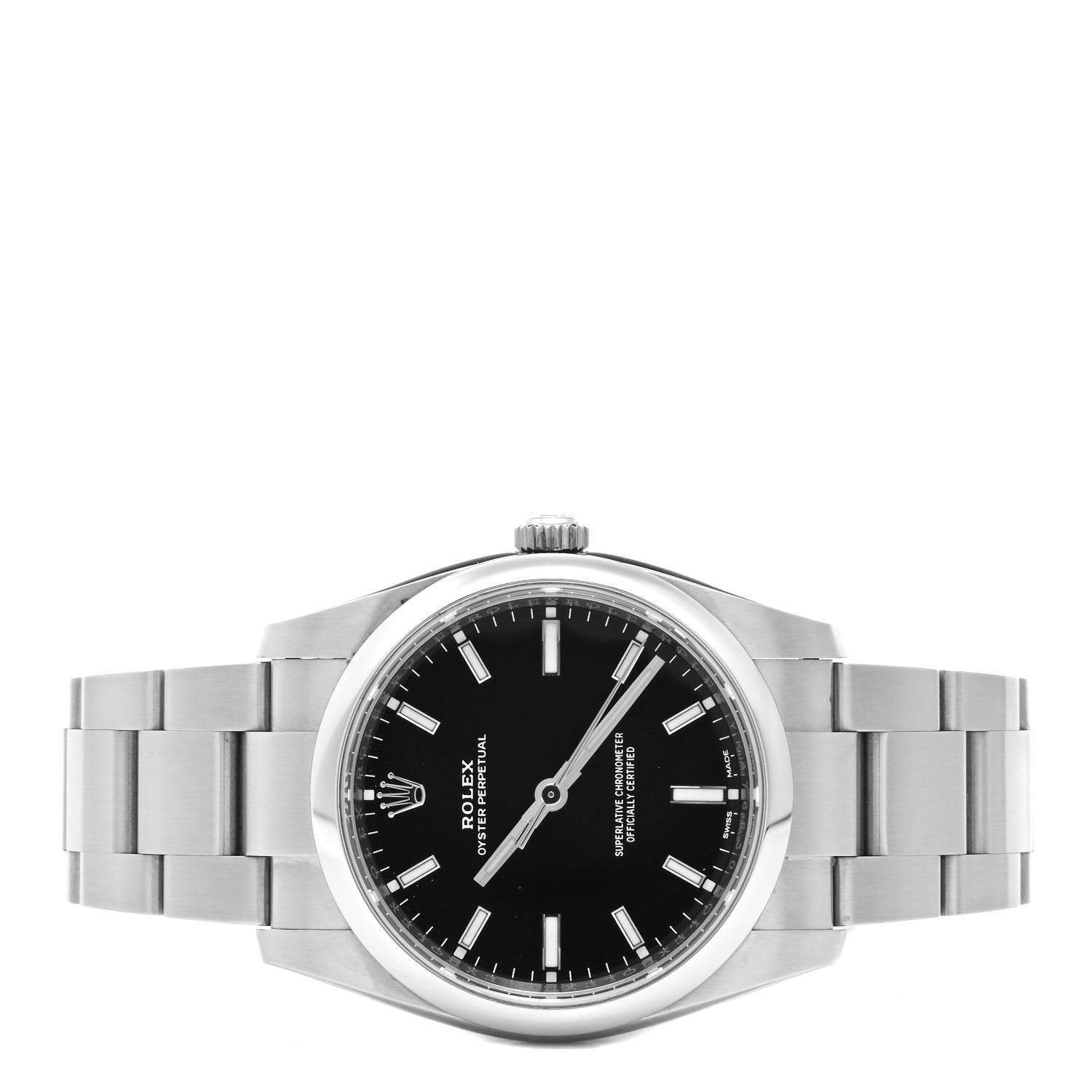 Rolex Stainless Steel 34mm Oyster Perpetual Watch Black 114200 2 of 5