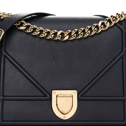 Christian Dior Grained Calfskin Medium Diorama Flap Bag Indigo Blue 7 of 9